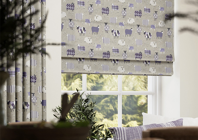 Baa Baa, Lavender - Roman Blind - Image 5